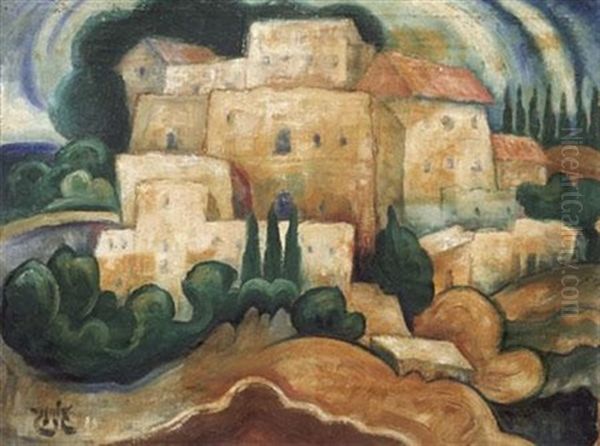 Landscape In The Galilee Oil Painting by Shmuel Schlesinger