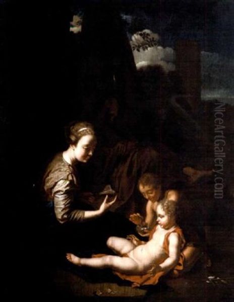 The Rest On The Flight Into Egypt With The Infant Saint John The Baptist Oil Painting by Jan Philipp van Schlichten