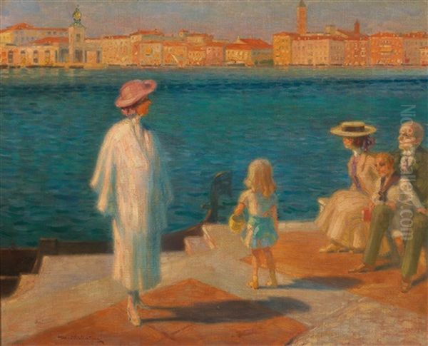 Evening In Venice Oil Painting by Max Schlichting