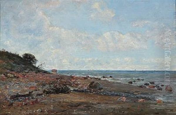 Coastal Scape Oil Painting by Karl Peter August Schlichting-Carlsen