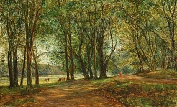 Forest Scenery by Karl Peter August Schlichting-Carlsen