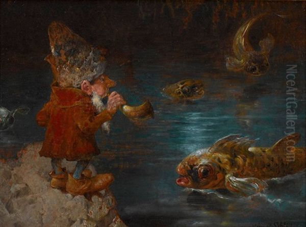 Zwerg Am Fischteich by Heinrich Schlitt