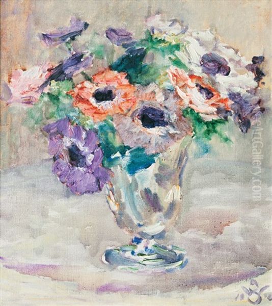 Bunch Of Flowers Oil Painting by Willy Schlobach