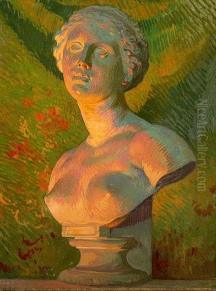 Buste Antique, Effet De Lumiere Oil Painting by Willy Schlobach