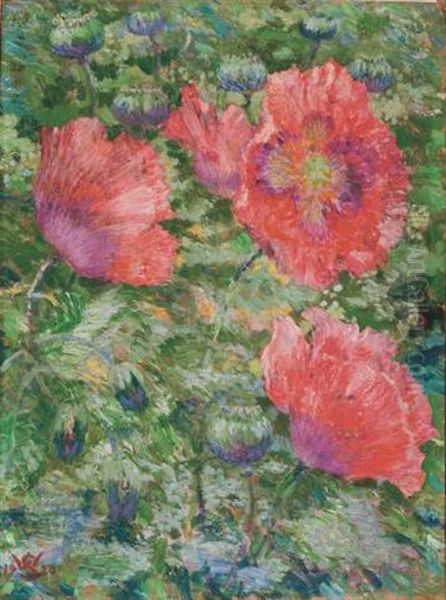 Anemonen Oil Painting by Willy Schlobach