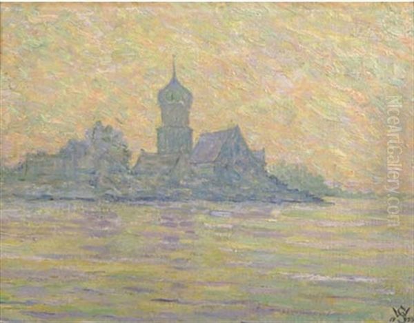 A View Of Nonnenhorn Oil Painting by Willy Schlobach