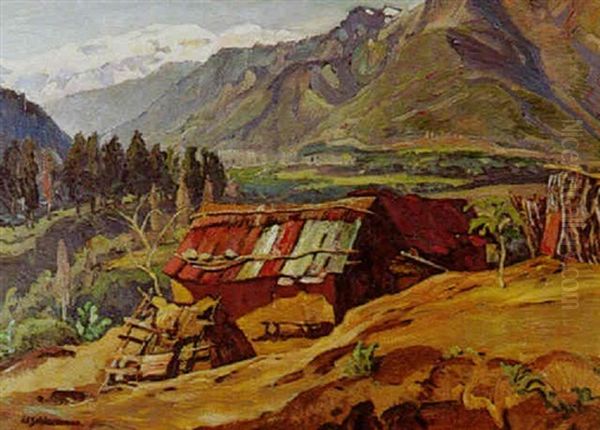 Schaferhutten In Den Anden Oil Painting by Eduard Schloemann