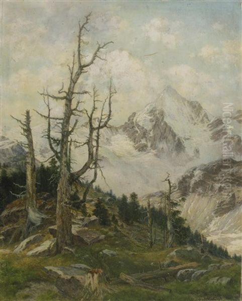 Dolomiten Oil Painting by Josef von Schloegl