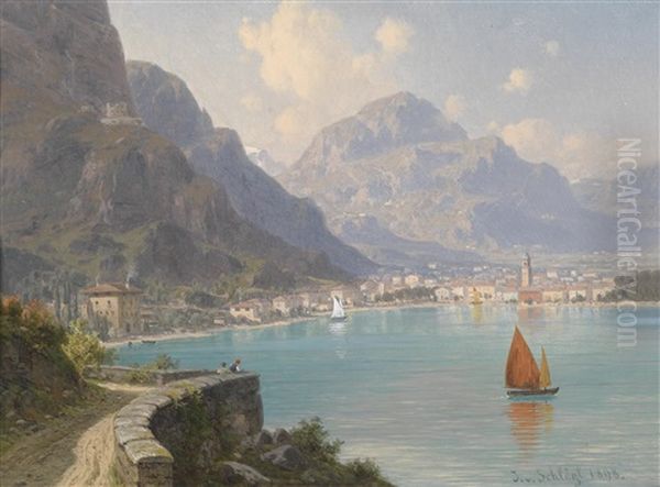 Partie Aus Dem Tessin (?) Oil Painting by Josef von Schloegl