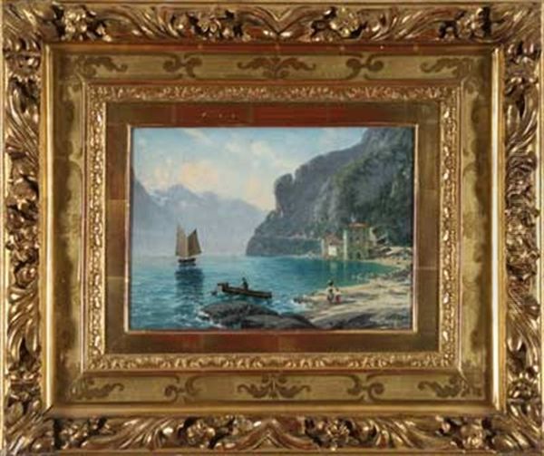 Am Gardasee Oil Painting by Josef von Schloegl