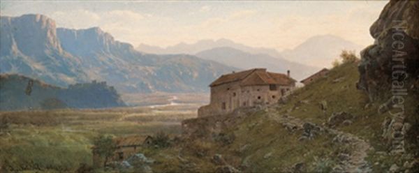 Motiv Aus Sudtirol Oil Painting by Josef von Schloegl