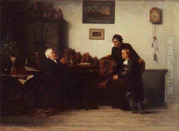 La Visite Au Grand-pere Oil Painting by Karl Schlosser