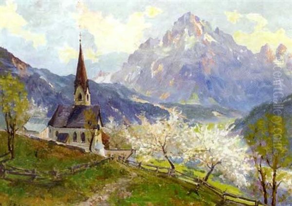 Fruhling Im Bayrischen Unterland Oil Painting by August Schlueter