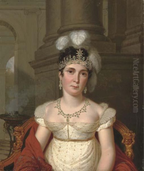 Portrait Of The Empress Josephine Oil Painting by Pierre Louis Bouvier