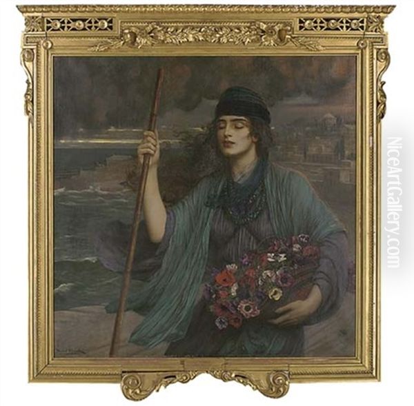 Nydia, The Blind Girl Of Pompei Oil Painting by Herbert Gustave Schmalz