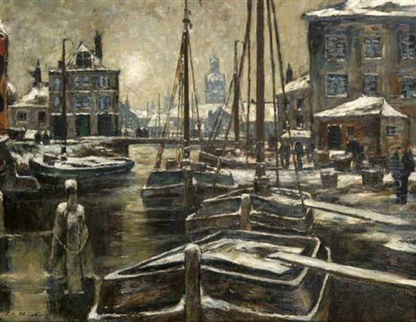 Gracht Im Winter Oil Painting by Wilhelm Schmetz