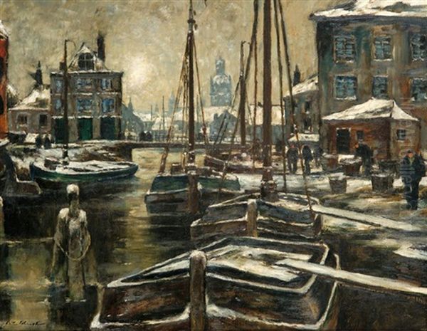 Gracht Im Winter Oil Painting by Wilhelm Schmetz