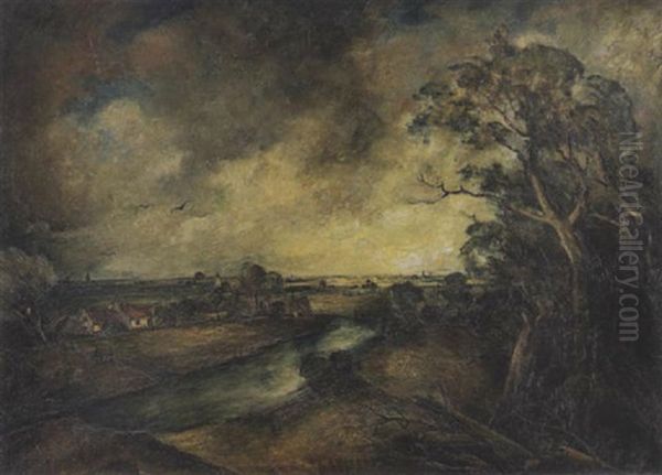 Niederlandische Landschaft Oil Painting by Wilhelm Schmetz