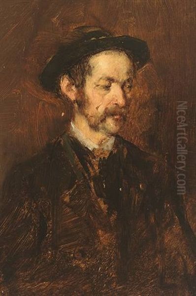 Portrait Eines Jagers Oil Painting by Franz Xaver Schmid-Breitenbach