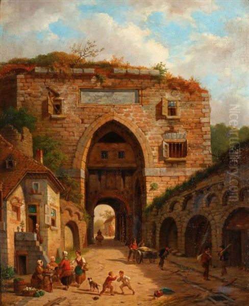 Life Inside The Ruins Oil Painting by Bernhard Schmidt