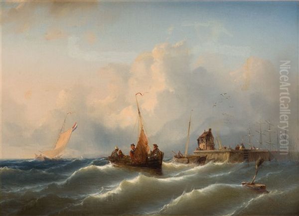 On The Sea Oil Painting by Eduard Schmidt