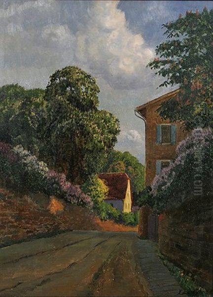 Strase In Alsbach Oil Painting by Eduard Schmidt