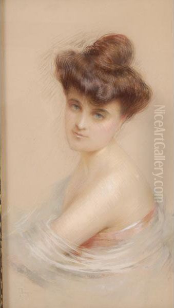 Portrait Of A Lady Oil Painting by Gaston Bouy