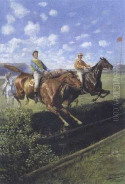 La Course Oil Painting by Hans W. Schmidt