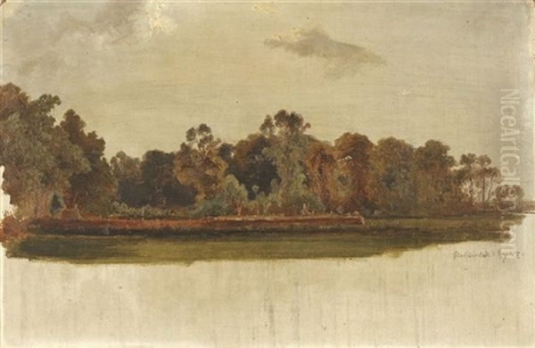 Landschaftsskizze (boeddenstedt?) Oil Painting by Hermann Schmidt