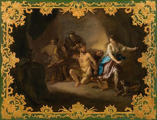 The Blinding Of Samson Oil Painting by Martin Johann (Kremser Schmidt) Schmidt