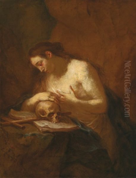 Die Busende Magdalena Oil Painting by Martin Johann (Kremser Schmidt) Schmidt