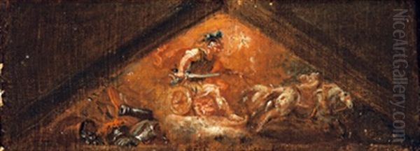 Mars Auf Einem Kriegswagen Fahrend, Allegorie Des Krieges (design For Fresco) Oil Painting by Martin Johann (Kremser Schmidt) Schmidt