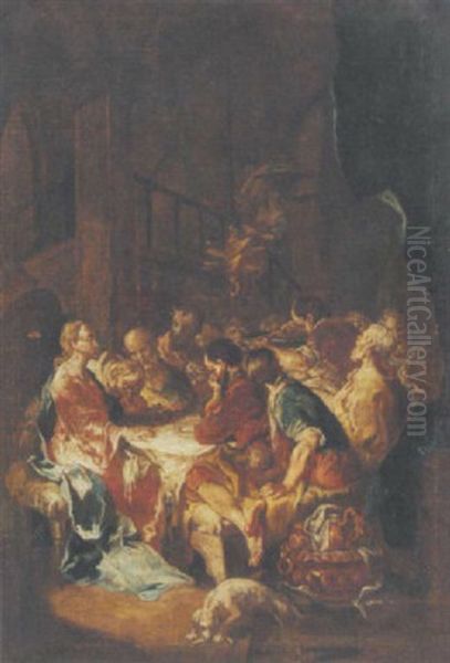 The Last Supper Oil Painting by Martin Johann (Kremser Schmidt) Schmidt