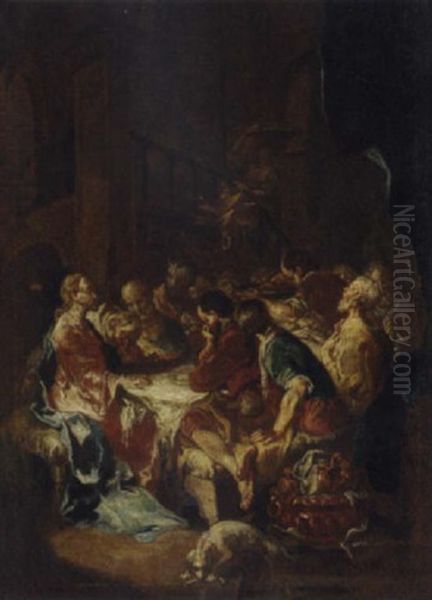 The Last Supper Oil Painting by Martin Johann (Kremser Schmidt) Schmidt