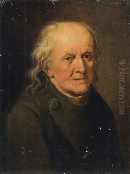 Portrait Of An Elderly Man In A Green Coat Oil Painting by Martin Johann (Kremser Schmidt) Schmidt