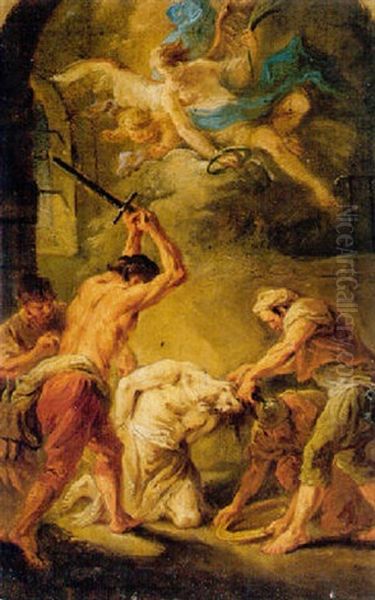 The Beheading Of Saint John The Baptist Oil Painting by Martin Johann (Kremser Schmidt) Schmidt