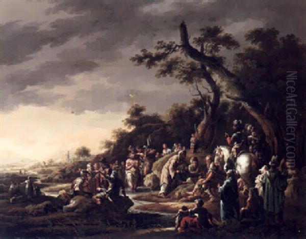 Taufe Christi Im Jordan Oil Painting by Martin Johann (Kremser Schmidt) Schmidt