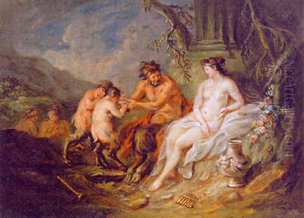 Pan Und Satyrn Bei Einer Ruhenden Nymphe Oil Painting by Martin Johann (Kremser Schmidt) Schmidt