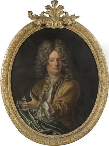 Portrait De Gentilhomme Au Drape Vert Oil Painting by Andre Bouys