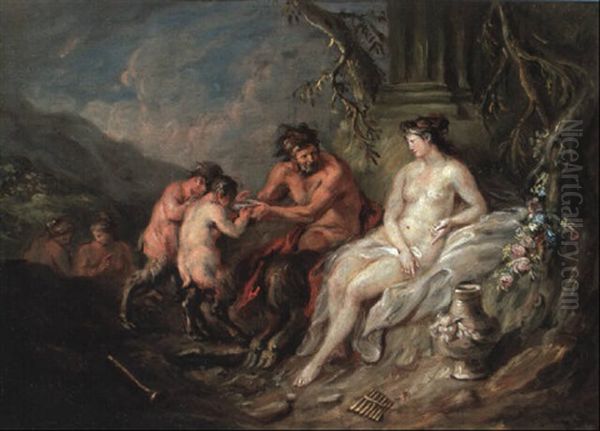 Pan Und Satyrn Bei Einer Ruhenden Nymphe Oil Painting by Martin Johann (Kremser Schmidt) Schmidt