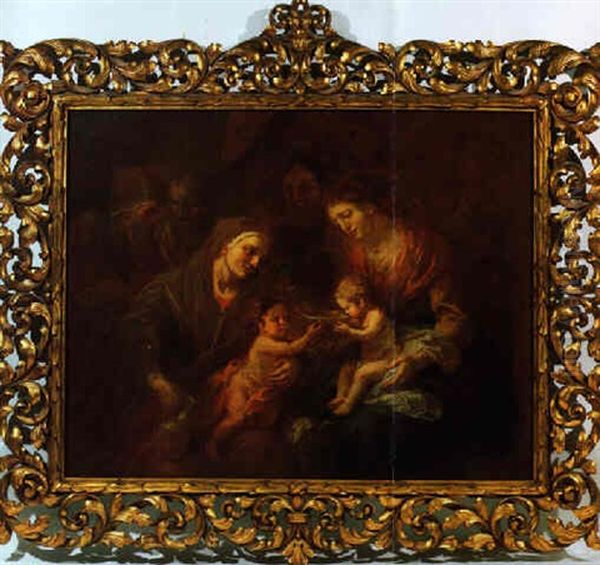 Die Heilige Familie Mit Dem Johannesknaben Und Der Heiligen Elisabeth Oil Painting by Martin Johann (Kremser Schmidt) Schmidt