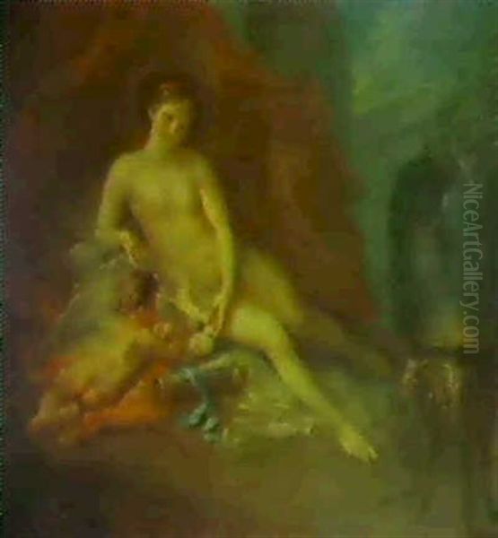 Venus Und Armor Auf Dem Ruhebett Oil Painting by Martin Johann (Kremser Schmidt) Schmidt