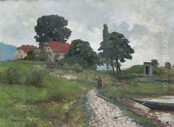 Gutshof Im Fruhling An Der Elbe(?) by Max Walther Schmidt