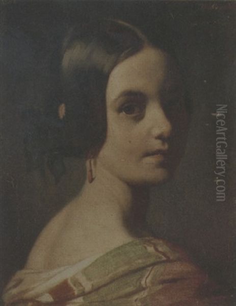 Portrait Of A Lady Oil Painting by Willem Hendrik Schmidt