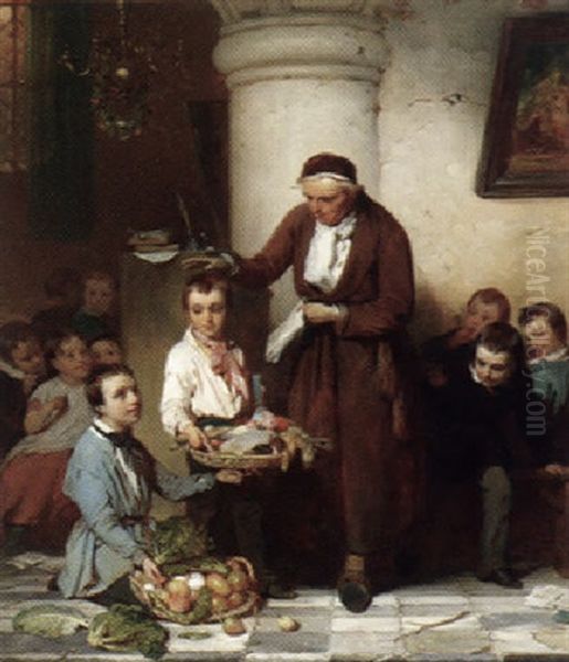 Erntedankfest Oil Painting by Willem Hendrik Schmidt