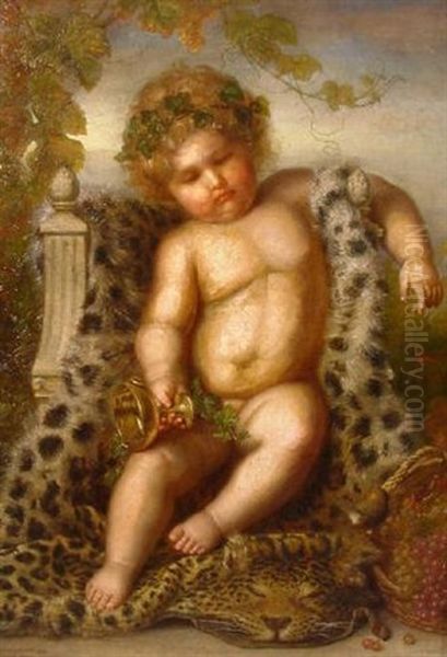 Ein Putto: Bildnis Des Herkules Als Kind In Vorhersehung Seiner Taten Oil Painting by Guido Phillip Schmitt