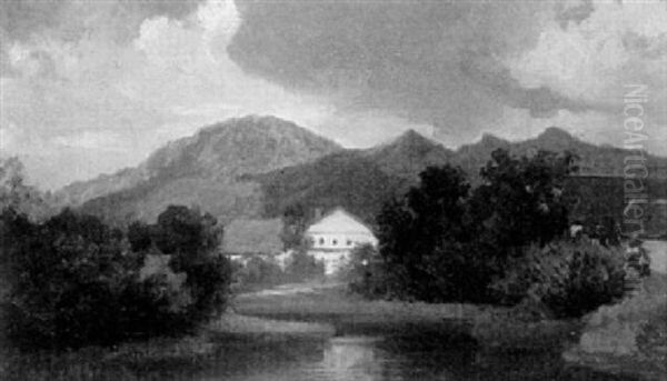 Das Dorf Am Bach Oil Painting by Nathaniel Schmitt