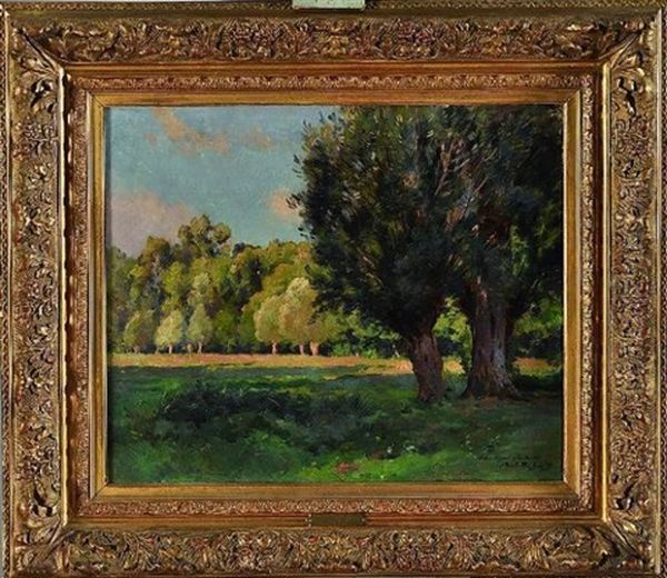 Paysage De Campagne Oil Painting by Paul Leon Felix Schmitt