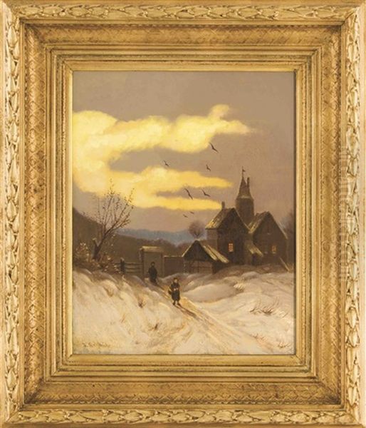 Winterlandschaft Oil Painting by Georg Schmitz