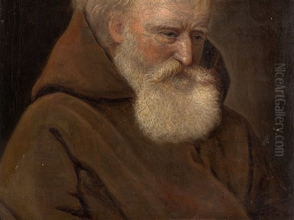 Portrait Of A Monk Oil Painting by Philipp Schmitz